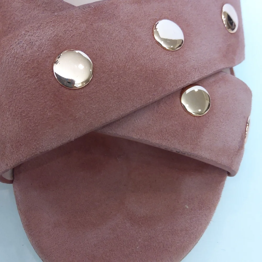 Kate Spade suede leather rose gold heels sandals size 10
